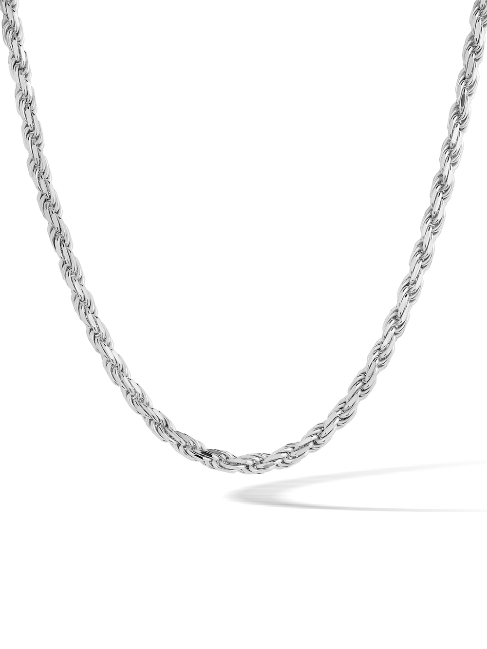 3.5mm 14k White Gold Rope Chain
