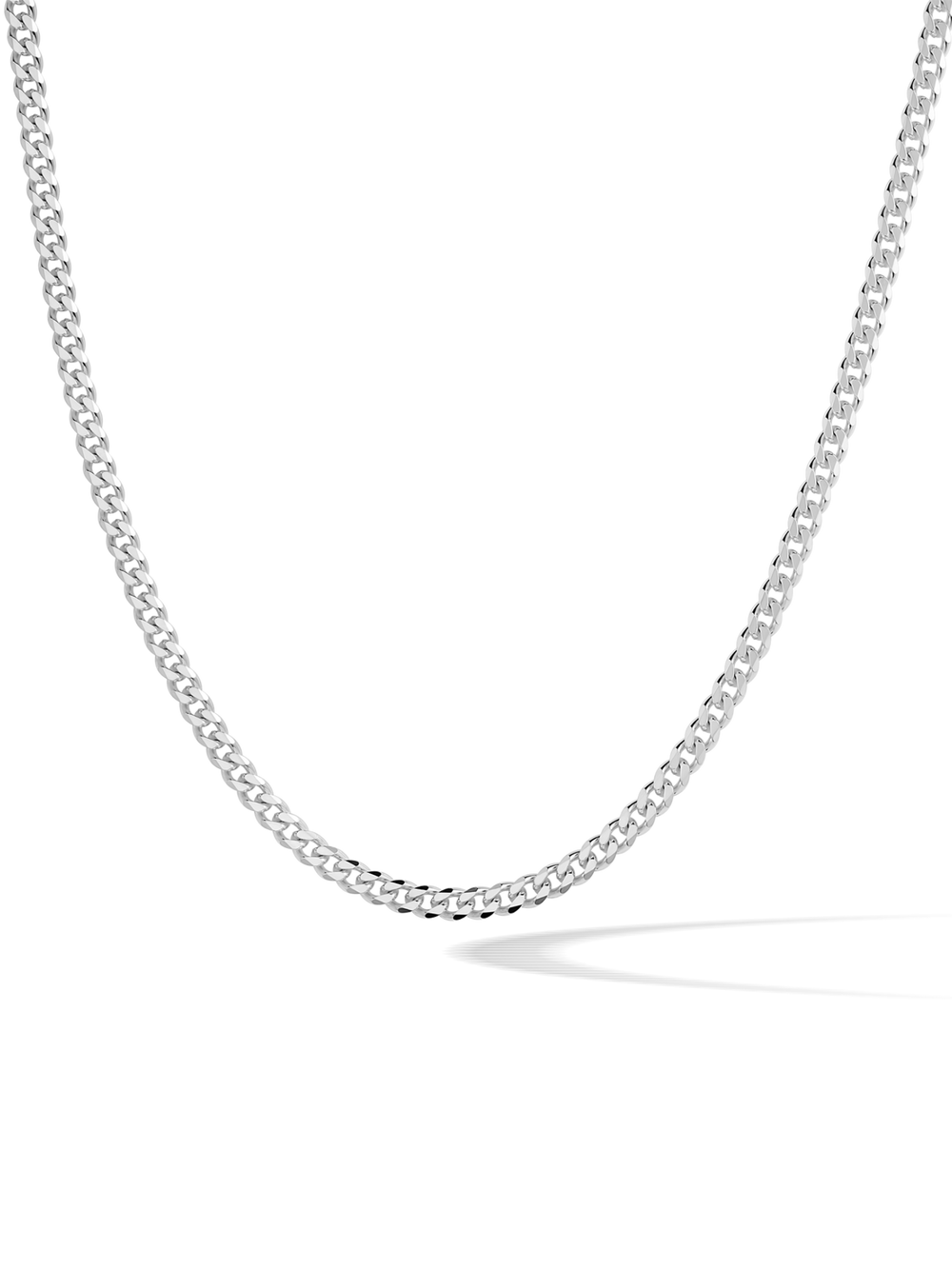 3mm 14k White Gold Curb Chain