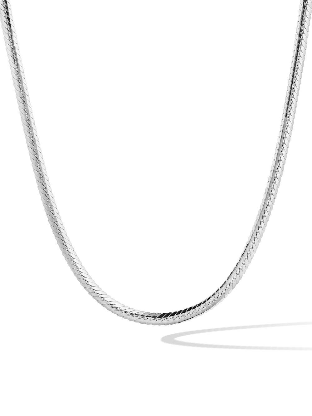 2.5mm 14k White Gold Herringbone Chain