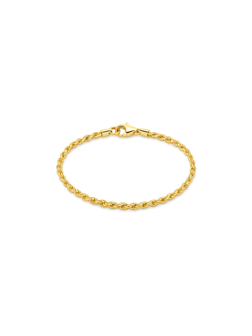 2.5mm 14k Gold Rope Bracelet